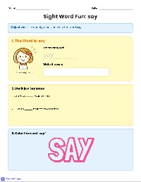 Sight Word Practice: Say and Win