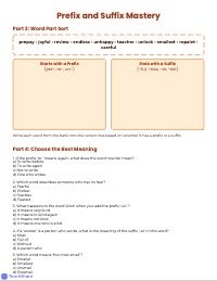 Mastering Prefixes and Suffixes Practice