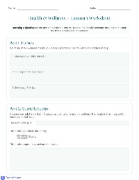 Health & Wellness Lesson 1 Worksheet