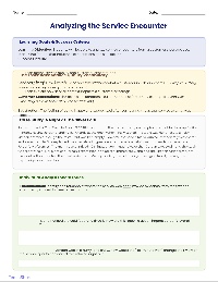 Service Encounter Case Study