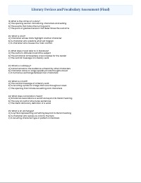 9th Grade Literature and Vocabulary Assessment