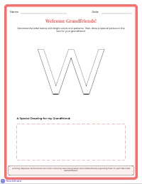 Welcome Grandfriends Creative Coloring Banner