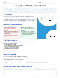 Crafting Your Professional Resume: A Guide