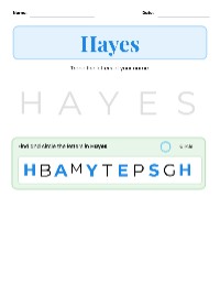 Name Writing Activities for Hayes