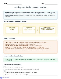 Geology Vocabulary Matching Station