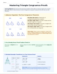 Mastering Triangle Congruence Proofs
