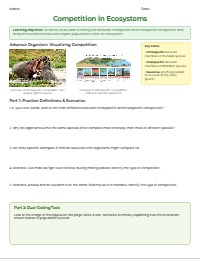 Competition in Ecosystems: Survival of Species