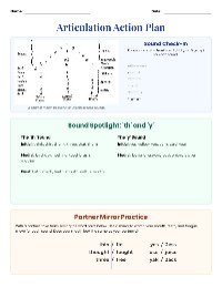 Articulation Action Plan Overview