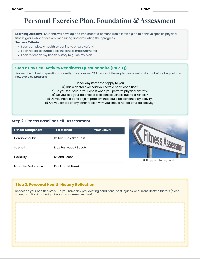 Personal Fitness Journey