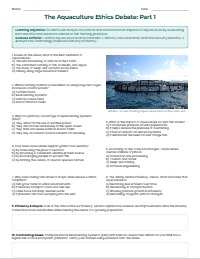 Aquaculture Ethics Assessment