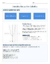 Introduction to Pre-Calculus