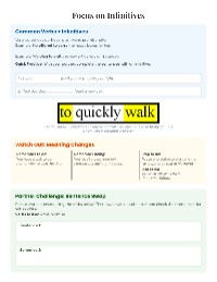 Understanding Infinitives and Gerunds