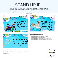 provide slides that include stand up if prompts for second graders during morning meeting