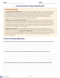 Groundwater Fundamentals Quiz