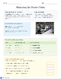 Passive Voice Mastery Worksheet