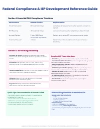 Special Education Compliance and IEP Essentials Cheat Sheet