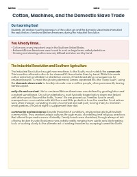 Industrial Revolution and Enslaved Laborers