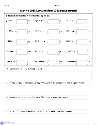Metric Conversions and Area Practice