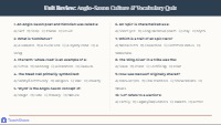 Anglo-Saxon Culture and Literary Vocabulary