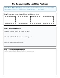 My End of School Story Writing Activity