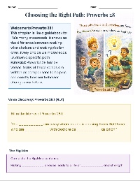 Proverbs 28 Kids Worksheet