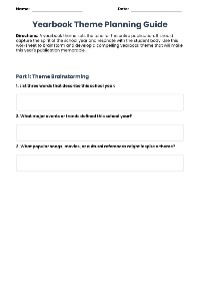 Yearbook Theme Planning Guide