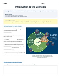 Cell Cycle Guided Notes