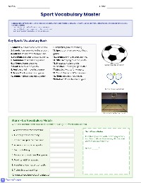 Sports Vocabulary Practice Worksheet