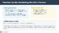 MLA Works Cited: The Basics