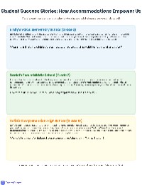 Understanding My Accommodations