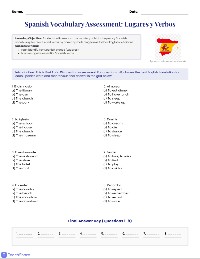 Spanish Vocabulary Proficiency Quiz