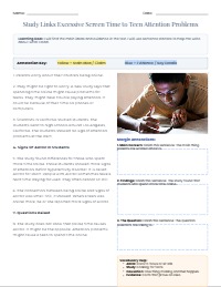 Analyzing Media Use and Teen Attention