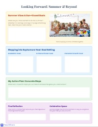 Freshman Year Reflection Worksheet