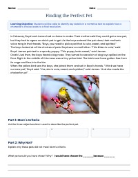 Finding Our New Pet: A Comprehension Story