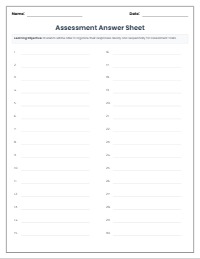Universal Student Answer Response Sheet