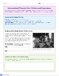 Understanding International Women's Day