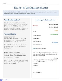 Writing Business Letters