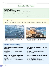 Caring for the Planet