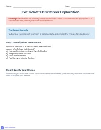 FCS Sector Exit Ticket