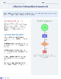Effective Onboarding Framework