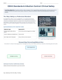 Healthcare Foundations: Professional Safety and Infection Control