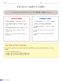Depth of Analysis Reference