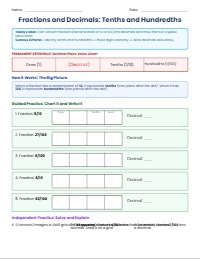 Exploring Tenths and Hundredths: Fractions and Decimals