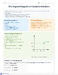 Complex Numbers Argand Diagrams