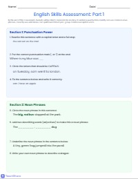 Year 2 English Grammar and Literacy Assessment