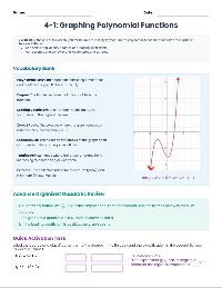 4-1: Graphing Polynomial Functions