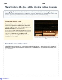 1 - The Great Bakery Math Mystery