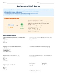 7th Grade Ratios, Proportions, and Algebra Practice