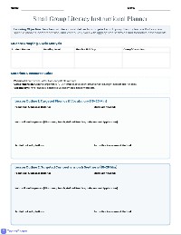 Small Group Literacy Lesson Planner