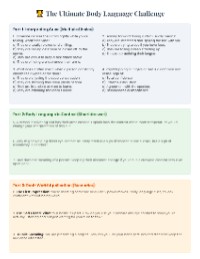 Understanding and Interpreting Body Language